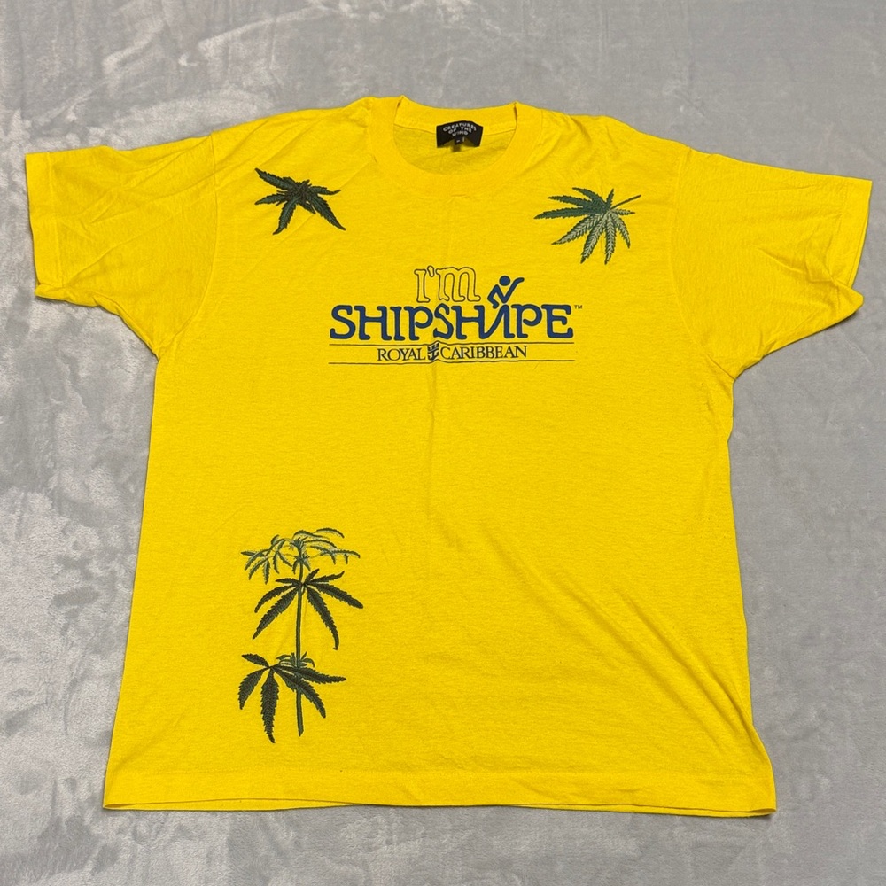 Creatures of the Wind VTG Royal Caribbean T-shirt with Cannabis Leaf embroidery